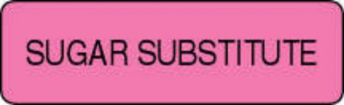 Label Paper Permanent Sugar Substitute 1 1/4" x 3/8", Fl. Pink, 1000 per Roll