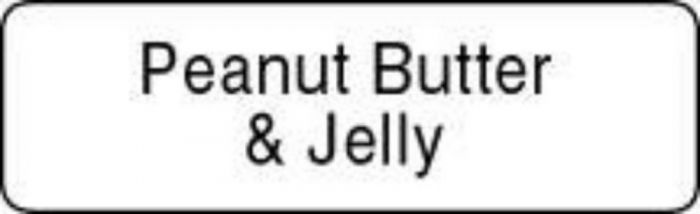Label Paper Permanent Peanut Butter & Jelly 1 1/4" x 3/8", White, 1000 per Roll
