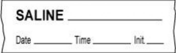 Anesthesia Tape with Date, Time & Initial (Removable) Saline 1/2" x 500" - 333 Imprints - White - 500 Inches per Roll