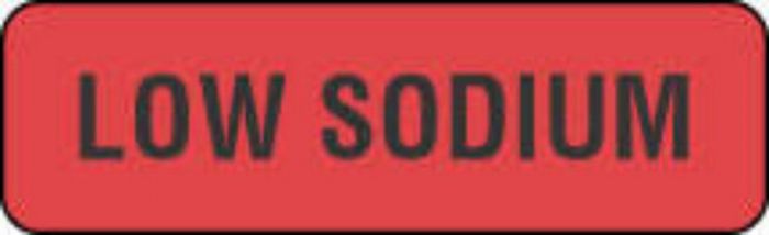 Label Paper Permanent Low Sodium, 1 1/4" x 3/8", Fl. Red, 1000 per Roll