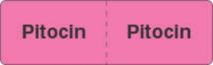 Label Paper Permanent Pitocin Pitocin 2 7/8" x 7/8", Fl. Pink, 1000 per Roll