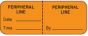 IV Label Wraparound Paper Permanent Peripheral Line  2"x3/4" Fl. Orange 1000 per Roll