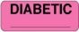 Label Paper Permanent Diabetic ___  2 1/4"x7/8" Fl. Pink 1000 per Roll