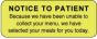 Label Paper Permanent Notice To Patient 2 1/4" x 7/8", Fl. Yellow, 1000 per Roll