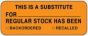 Label Paper Removable This is a Substitute 2 1/4" x 7/8", Fl. Orange, 1000 per Roll