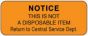 Label Paper Removable Notice This Is Not A 2 1/4" x 7/8", Fl. Orange, 1000 per Roll