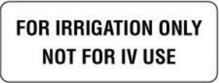 Communication Label (Paper, Permanent) For Irrigation only 3" x 1 1/8" White - 1000 per Roll