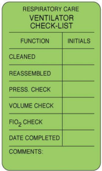 Label Paper Removable Respiratory Care 3" x 1", 3/4", Fl. Green, 500 per Roll