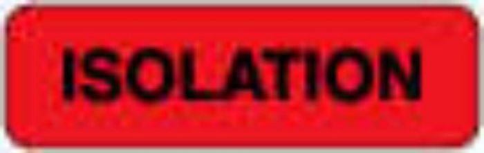 Label Paper Permanent Isolation 1 1/4" x 3/8", Fl. Red, 1000 per Roll