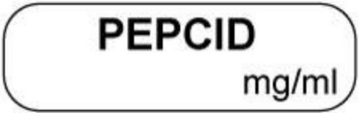 Anesthesia Label (Paper, Permanent) Pepcidmg/ml 1 1/4" x 3/8" White - 1000 per Roll