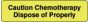 Communication Label (Paper, Permanent) Caution Chemotherapy 2" x 1/2" Fluorescent Yellow - 1000 per Roll