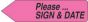 Spee-D-Point™ Flags & Tags "Please...Sign & Date" Hot Pink Removable 9/16" x 2-1/4", 150 per Pack
