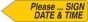 Spee-D-Point™ Flags & Tags "Please...Sign, Date & Time" Yellow Removable 9/16" x 2-1/4", 150 per Pack