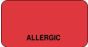 Label Paper Permanent Allergic  1 5/8"x7/8" Fl. Red 1000 per Roll
