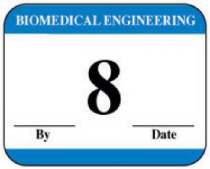 Label Synthetic Permanent Biomedical Engineering 1-1/4" x 1" Light Blue, 1000 per Roll