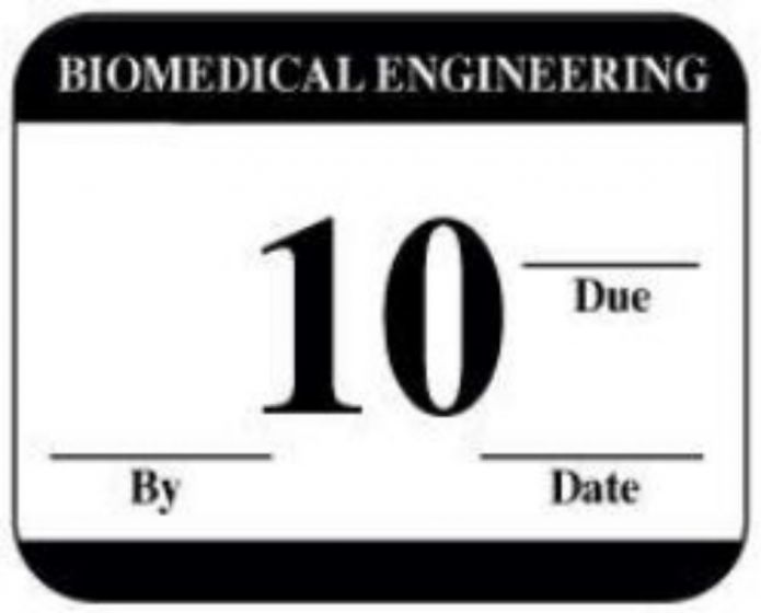Label Synthetic Permanent Biomedical Engineering 1-1/4" x 1" White with Black, 1000 per Roll
