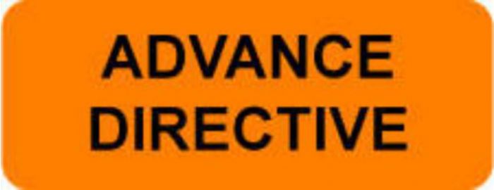 Label Paper Permanent Advance Directive  2 1/4"x7/8" Fl. Orange 1000 per Roll