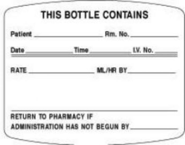 Label Paper Permanent This Bottle Contains 3" Core 2" 1/2" x 2, White, 500 per Roll