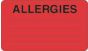 Label Paper Permanent Allergies  3"x1 3/4" Fl. Red 500 per Roll