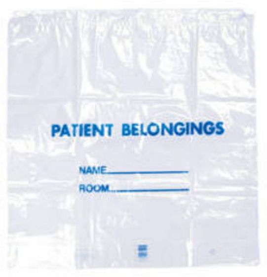 Patient Belongings Bag Drawstring Clear Plastic 20" x 20" x 4" 250 pe,r Case