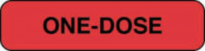 Communication Label (Paper, Permanent) One-dose 1 1/4" x 3/8" Fluorescent Red - 1000 per Roll
