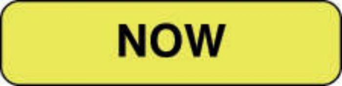 Communication Label (Paper, Permanent) Now 1 1/4" x 3/8" Fluorescent Yellow - 1000 per Roll