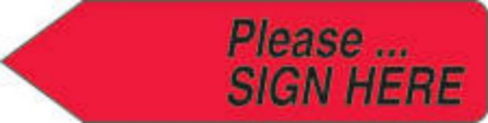 Spee-D-Point™ Flags & Tags "Please...Sign Here" Red Removable 9/16" x 2-1/4", 150 per Pack