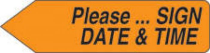 Spee-D-Point™ Flags & Tags "Please...Sign, Date & Time" Orange Removable 9/16" x 2-1/4", 150 per Pack