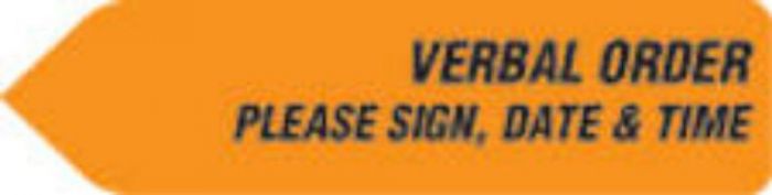 Spee-D-Point™ Flags & Tags "Verbal Order Please Sign, Date & Time" Orange Removable 9/16" x 2-1/4", 150 per Pack