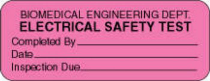 Label Paper Removable Biomedical Engineering 2 1/4" x 7/8", Fl. Pink, 1000 per Roll