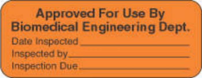 Label Paper Permanent Approved for Use  2 1/4"x7/8" Fl. Orange 1000 per Roll
