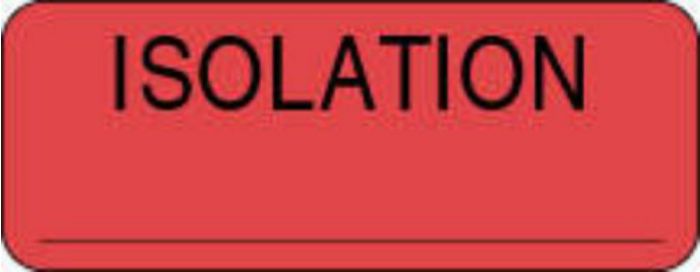 Label Paper Permanent Isolation ___ 2 1/4" x 7/8", Fl. Red, 1000 per Roll