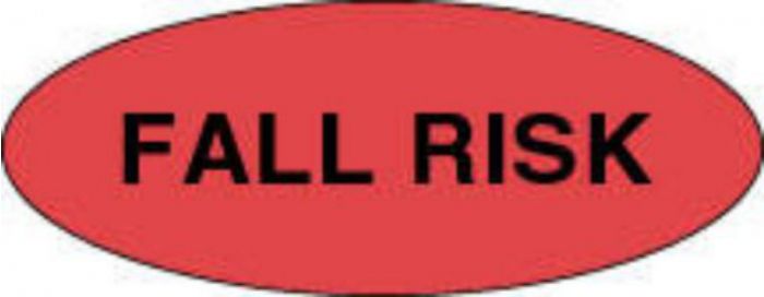 Label Paper Permanent Fall Risk  2 1/4"x7/8" Red 1000 per Roll