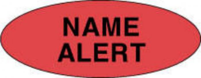 Label Paper Permanent Name Alert 2 1/4" x 7/8", Red, 1000 per Roll