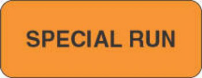 Label Paper Permanent Special Run 2 1/4" x 7/8", Fl. Orange, 1000 per Roll