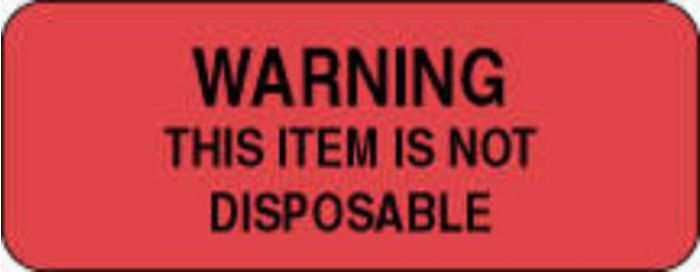 Label Paper Permanent Warning This Item 2 1/4" x 7/8", Fl. Red, 1000 per Roll