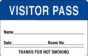 Visitor Pass Label Paper Removable "Visitor Pass Name" 1-1/2" Core 2-3/4" x 1-3/4" Dark Blue, 1000 per Roll