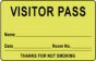 Visitor Pass Label Paper Removable "Visitor Pass Name" 1" Core 2-3/4" x 1-3/4" Fl. Yellow, 1000 per Roll