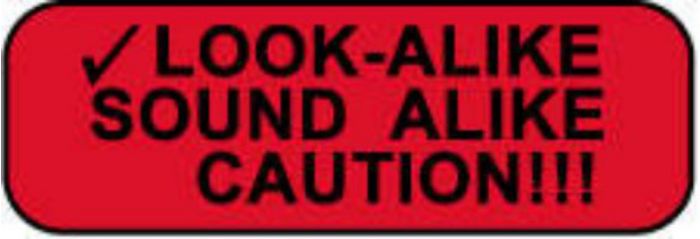 Communication Label (Paper, Permanent) Look Alike Sound 1 1/2" x 1/2" Fluorescent Red - 1000 per Roll