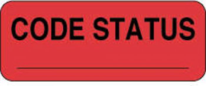 Label Paper Permanent Code Status  2 1/4"x7/8" Fl. Red 1000 per Roll