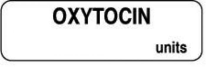 Anesthesia Label (Paper, Permanent) Oxytocin Units 1 1/4" x 3/8" White - 1000 per Roll