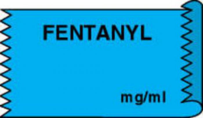 Anesthesia Tape (Removable) Fentanyl mg/ml 1/2" x 500" - 333 Imprints - Blue - 500 Inches per Roll
