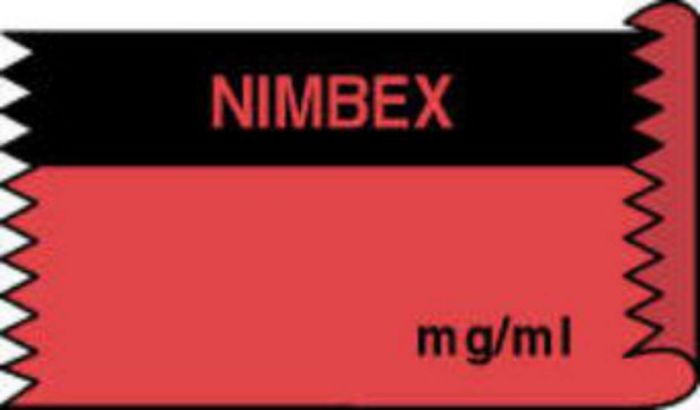 Anesthesia Tape (Removable) Nimbex mg/ml 1/2" x 500" - 333 Imprints - Fl. Red and Black - 500 Inches per Roll