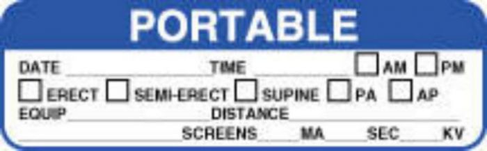Label Paper Permanent Portable Date Time 2 7/8" x 7/8", White with Blue, 1000 per Roll
