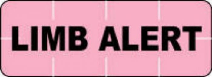 Alert Bands® Label Poly "Limb Alert" Pre-printed, State Standardization 0.6875x1/4 Pink - 250 per Qty Based Roll