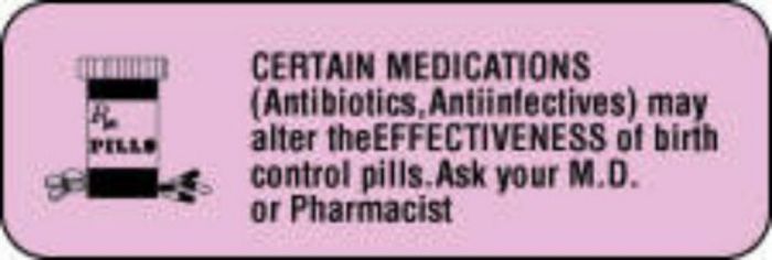 Communication Label (Paper, Permanent) Certain Medications 1 1/2" x 1/2" Lavender - 1000 per Roll
