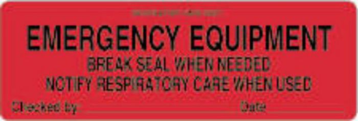 Label Paper Permanent Respiratory Care 1 1/2" Core 6" x 2, Fl. Red, 250 per Roll