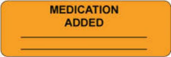 Label Wraparound Paper Permanent Medication Added 3" X 1" Fl. Orange, 1000 per Roll