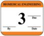Label Synthetic Permanent Biomedical Engineering  1-1/4" X 1" White with Orange, 1000 per Roll