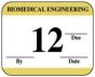 Label Synthetic Permanent Biomedical Engineering 1-1/4" x 1" White with Gold, 1000 per Roll